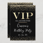 Gouden VIP op Black Event of Party Kaart (Voorkant / Achterkant)