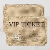 Gouden VIP TICKET Speciale Gebeurtenis Kaart (Voorkant / Achterkant)