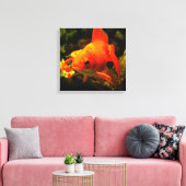 Gouden vis canvas afdruk (Insitu (Woonkamer))