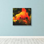 Gouden vis canvas afdruk (Insitu (Houten vloer))