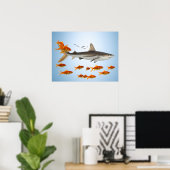 Gouden Vis en Haai Poster (Thuiskantoor)