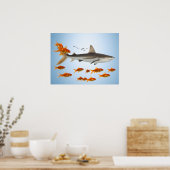 Gouden Vis en Haai Poster (Keuken)