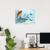 Gouden Vis en Haai Poster (Thuiskantoor)