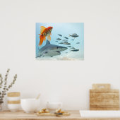 Gouden Vis en Haai Poster (Keuken)