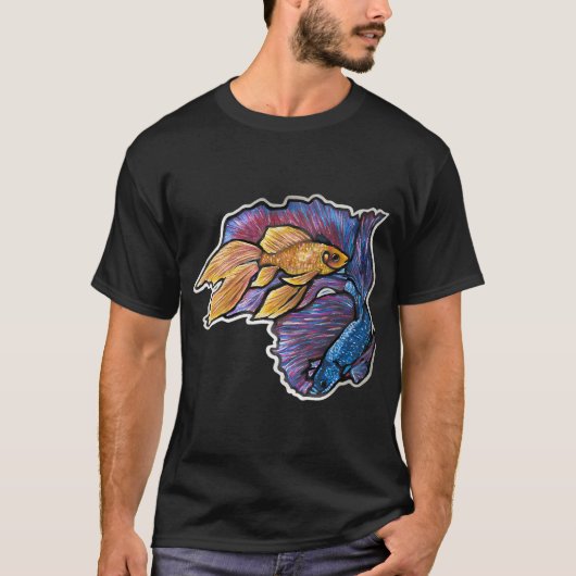 Gouden vis & halfmoon betta vis 1 t-shirt (Voorkant)