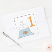 Gouden Vis in Zak Vierkante Sticker (Envelop)