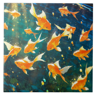 Gouden vis Keramische Tegel Tegeltje