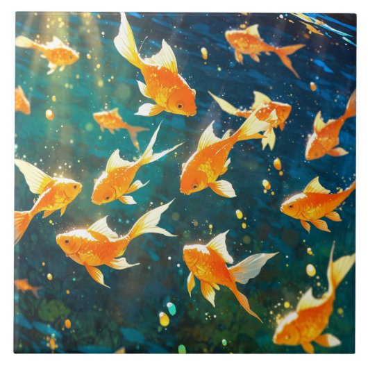 Gouden vis Keramische Tegel Tegeltje (Voorkant)