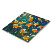 Gouden vis Keramische Tegel Tegeltje (Zijkant)