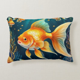 Gouden vis onder water accent kussen
