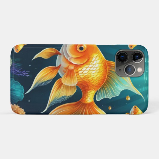Gouden vis onder water Case-Mate iPhone case (Achterkant (horizontaal))