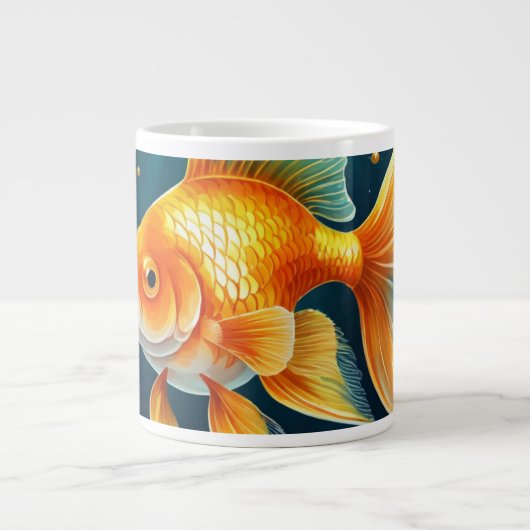 Gouden vis onder water grote koffiekop (Voorkant)
