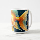 Gouden vis onder water koffiemok (Voorkant rechts)