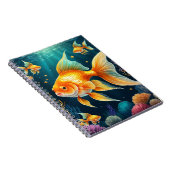 Gouden vis onder water notitieboek (Rechterzijde)