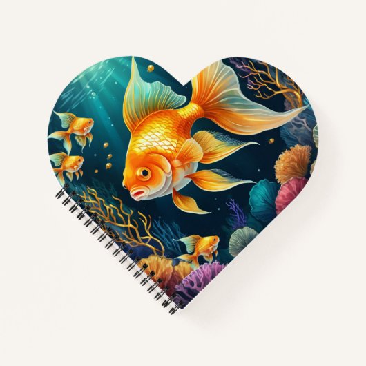 Gouden vis onder water notitieboek (Voorkant)