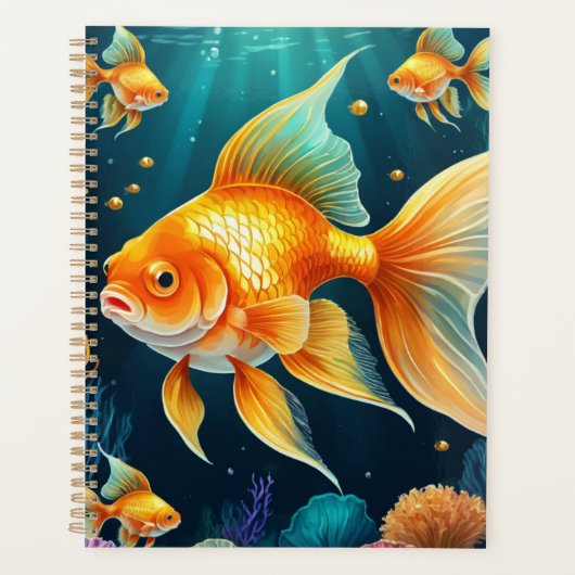 Gouden vis onder water planner (Voorkant)