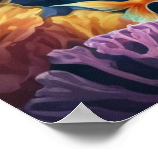 Gouden vis onder water poster (Hoek)