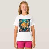 Gouden vis onder water t-shirt (Voorkant volledig)