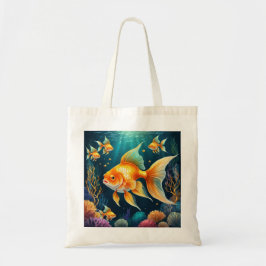 Gouden vis onder water tote bag