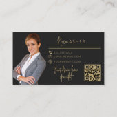 Gouden Visitekaartjes makelaar met QR-code (Achterkant)