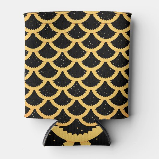 Gouden visschubben, mariene 3D achtergrond. Blikjeskoeler (Voorkant)