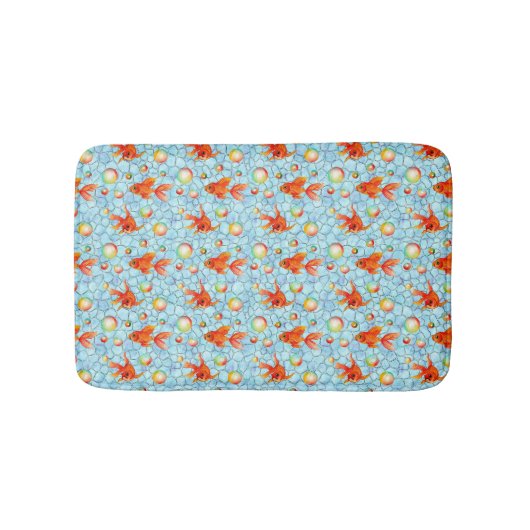 gouden vissen en zeepbellen badmat (Voorkant)