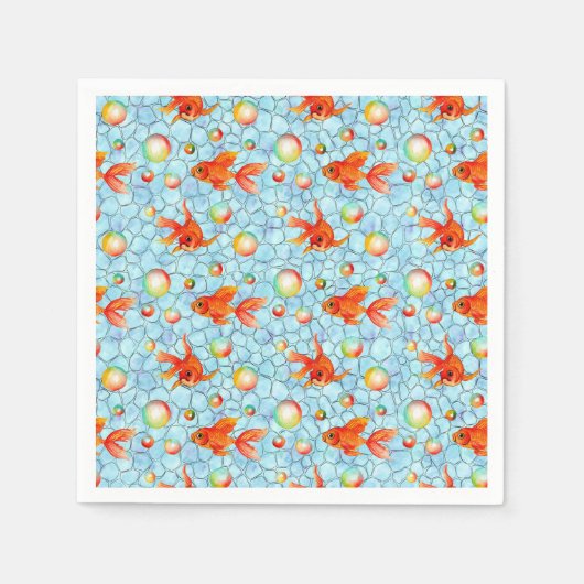 gouden vissen en zeepbellen servet (Voorkant)