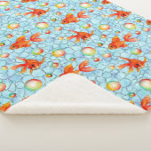 gouden vissen en zeepbellen sherpa deken (3/4)