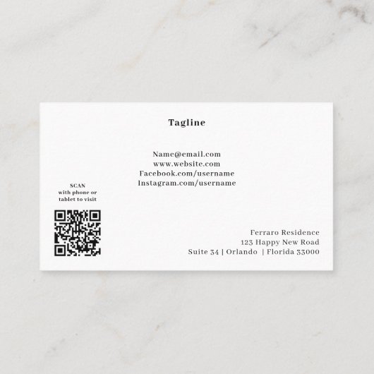 Gouden Vissen Seal Munt & QR Code Astrologie Visitekaartje (Achterkant)