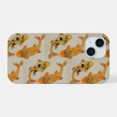 Gouden Vissen Vijver iPhone 15 Case (Achterkant horizontaal)