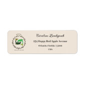 Gouden Vissen Zodiac Sign, in reliëf Floral Addres Etiket (Voorkant)