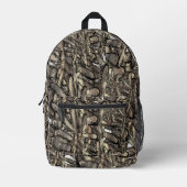 Gouden vlam bloem bedrukte rugzak (Voorkant)