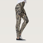 Gouden vlam bloem leggings (Rechts)