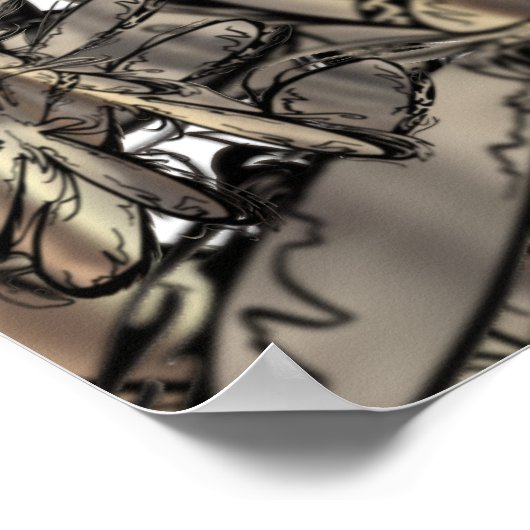 Gouden vlam bloem poster (Hoek)