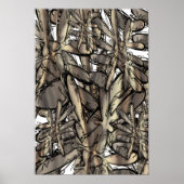 Gouden vlam bloem poster (Voorkant)