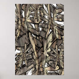 Gouden vlam bloem poster