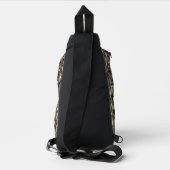 Gouden vlam bloem sling bag (Achterkant)