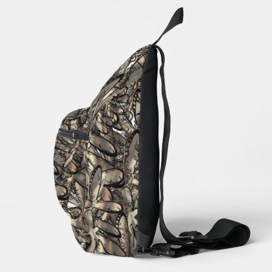 Gouden vlam bloem sling bag (Rechts)