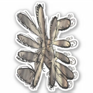 Gouden vlam bloem sticker