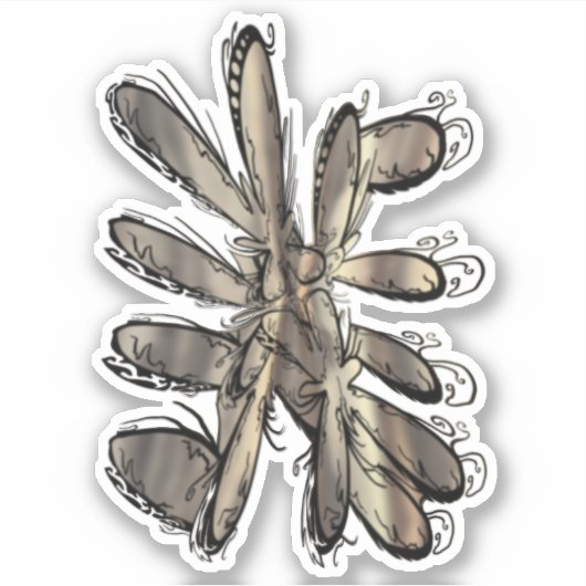 Gouden vlam bloem sticker (Voorkant)