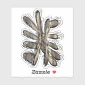 Gouden vlam bloem sticker (Vel)