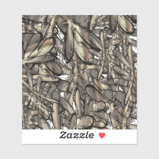 Gouden vlam bloem sticker (Vel)