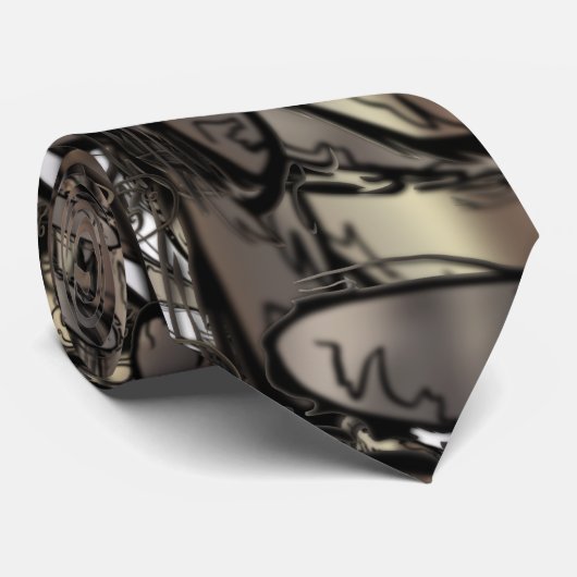 Gouden vlam bloem stropdas (Opgerold)