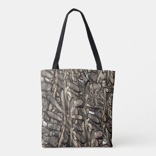 Gouden vlam bloem tote bag (Achterkant)