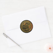 Gouden Vlam Draak Embleem Ronde Sticker (Envelop)