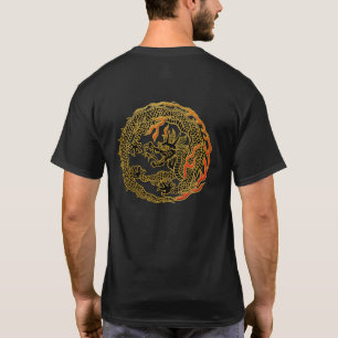 Gouden Vlam Draak Embleem T-shirt