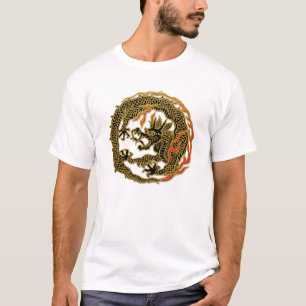 Gouden Vlam Draak Embleem T-shirt