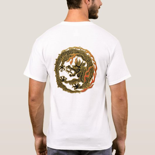 Gouden Vlam Draak Embleem T-shirt (Achterkant)