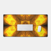 Gouden Vlam Kaleidoscoop Fractale Kunst Bureaumat (Keyboard & Muis)