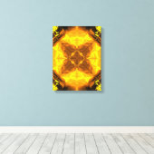 Gouden Vlam Kaleidoscoop Fractale Kunst Canvas Afdruk (Insitu (Houten vloer))